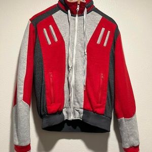 Beast Boy Varsity style Jacket. Heavy fleece w/ dark blue paw patch on left arm.